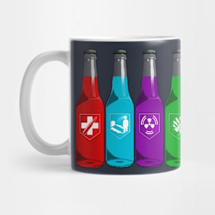 Zombie Perks Lined Up on Navy Blue Mug